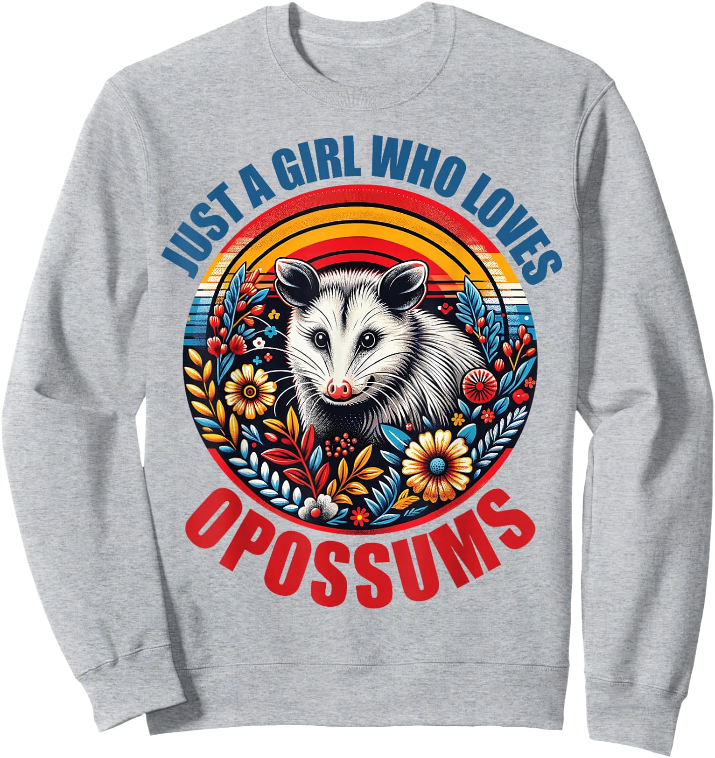 Girls Opossums-Shirt Kids Teen Just A Girl Who Loves Possum Sweatshirt - Sweatshirt | Ash