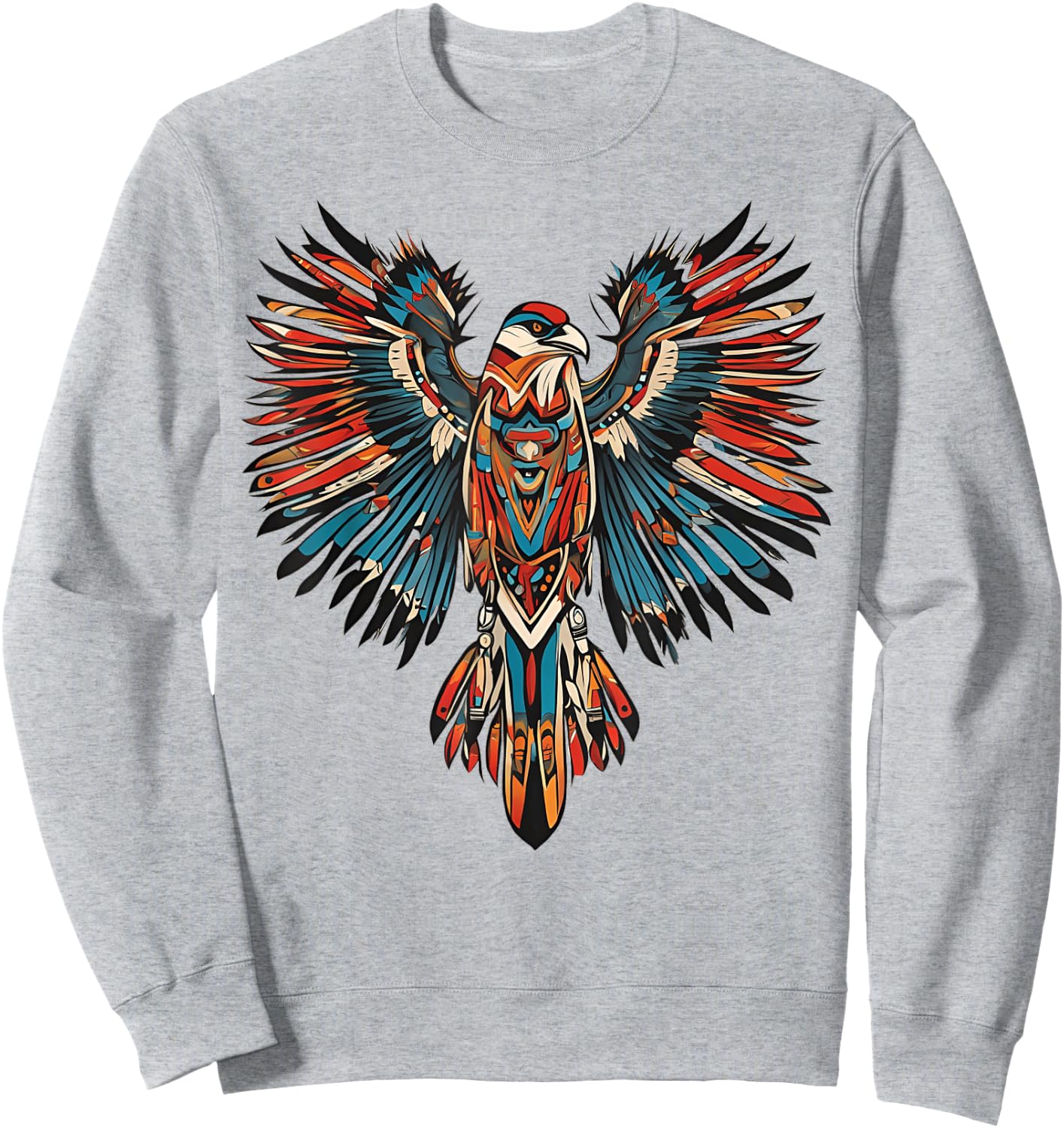 Thunderbird Native American Indian Day Tribal Art Sweatshirt - Sweatshirt | Ash