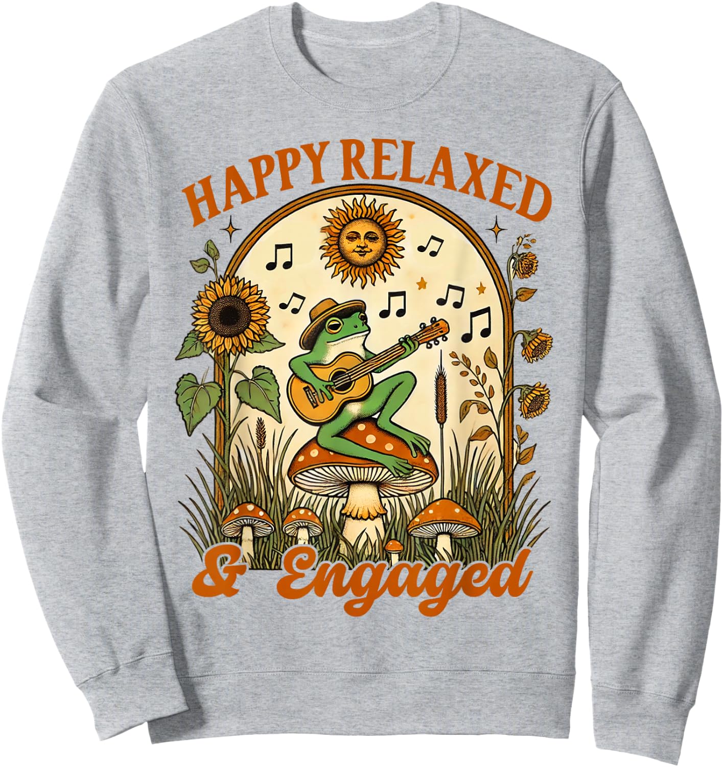 Behavior Analyst ABA Frog Mushroom Happy Relaxed & Engaged Sweatshirt - Sweatshirt | Ash