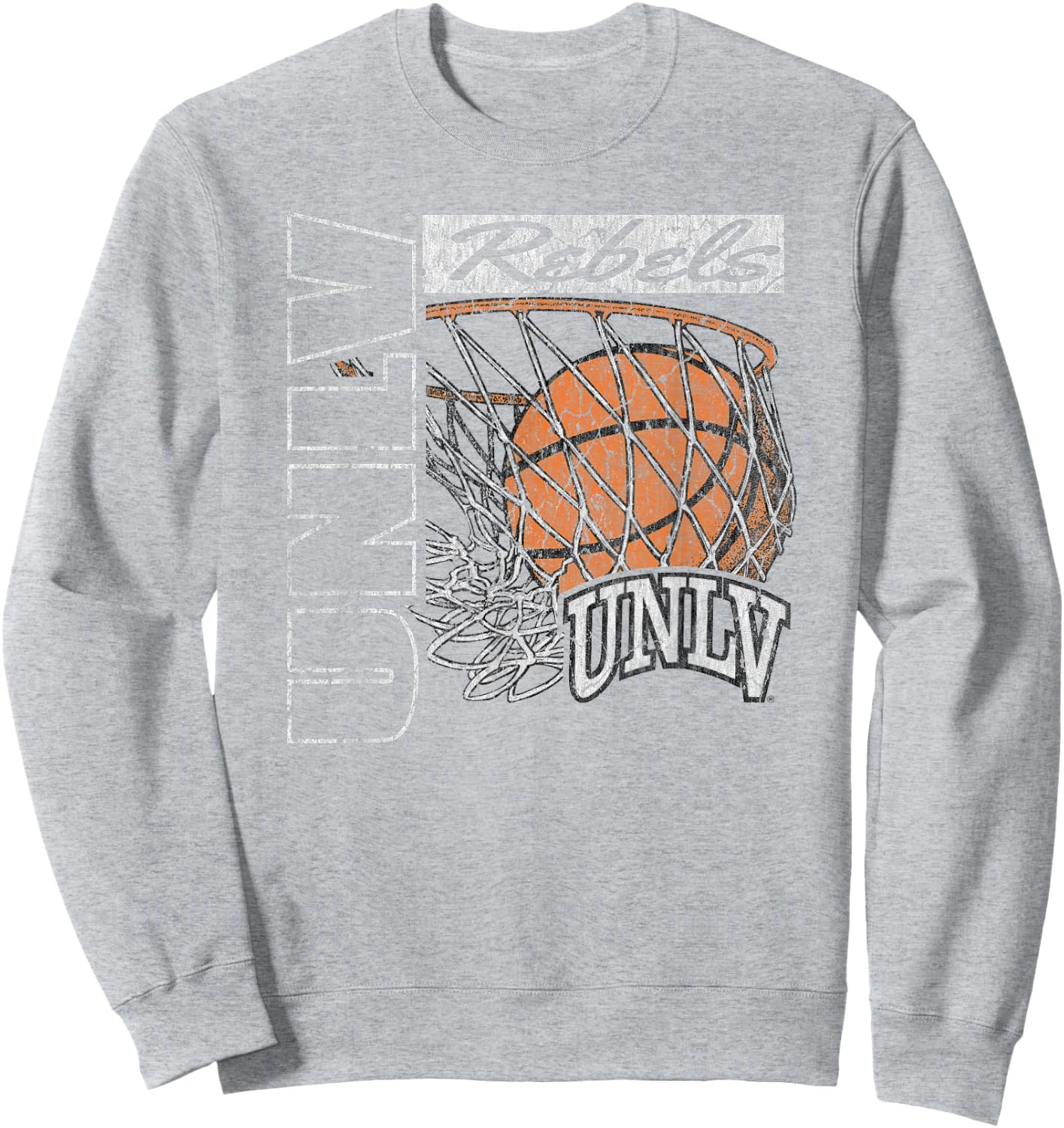 UNLV Rebels Vintage Basketball 90's Red Officially Licensed Sweatshirt - Sweatshirt | Ash