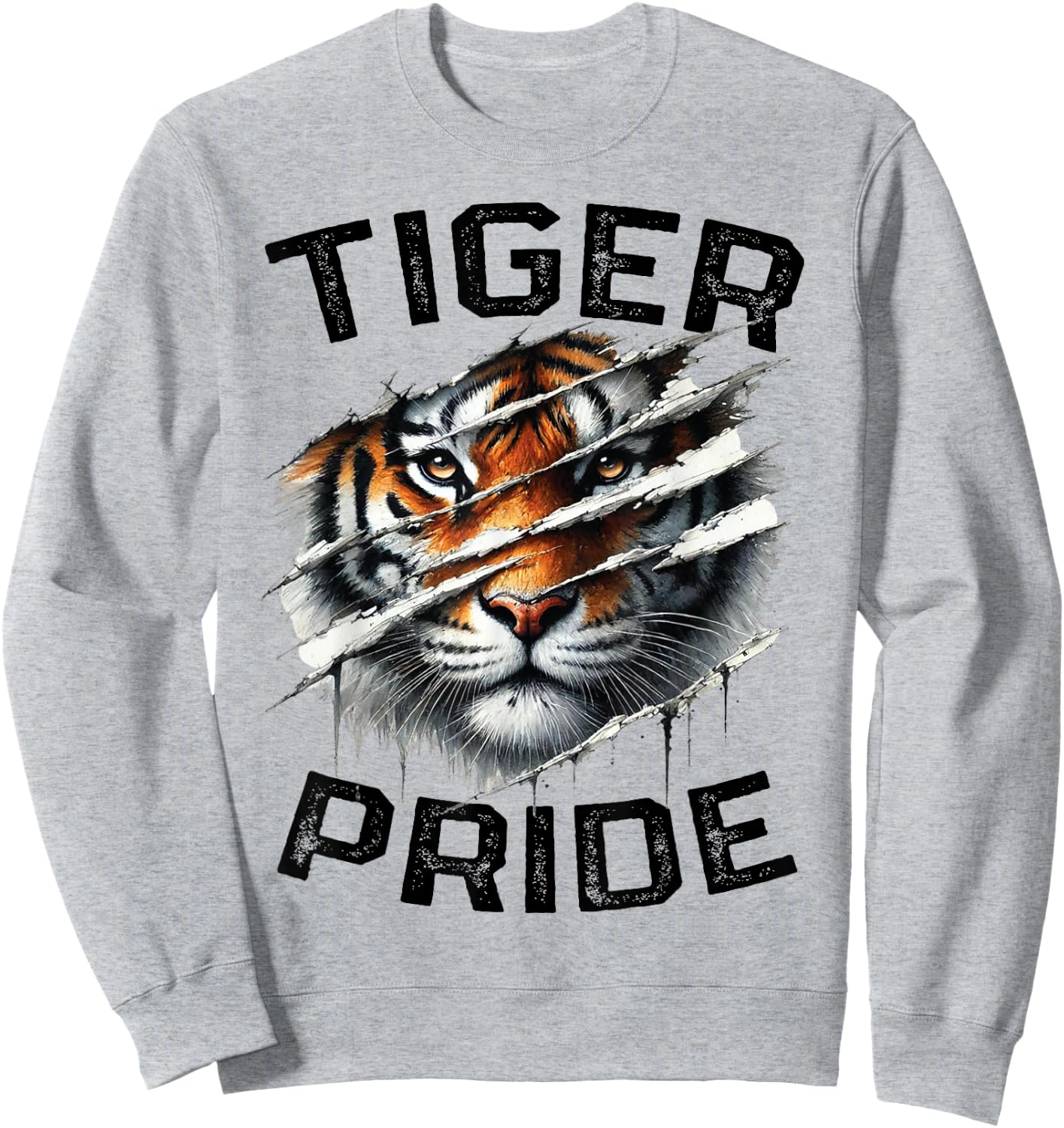 Tiger Pride Retro Vintage Tiger School Sports Team Sweatshirt - Sweatshirt | Ash