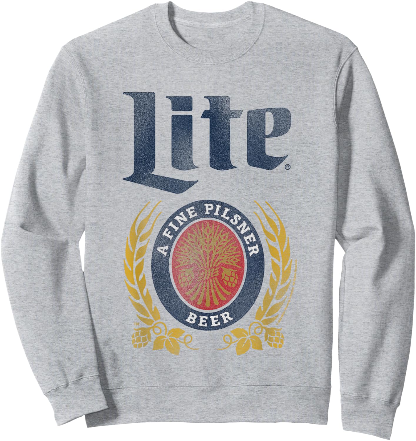 Miller Lite A Fine Pilsner Vintage Beer Label Sweatshirt - Sweatshirt | Ash