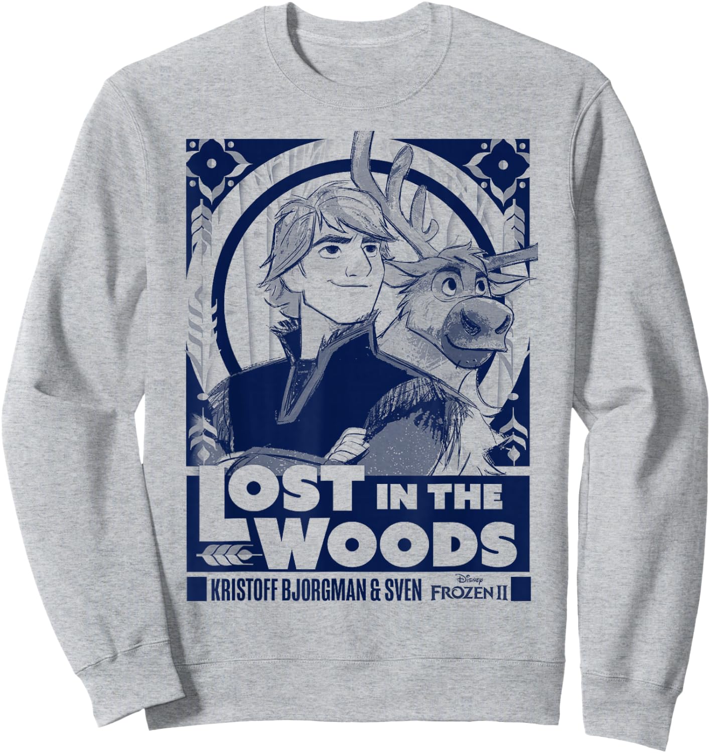 Disney Frozen 2 Kristoff & Sven Lost in The Woods Poster Sweatshirt - Sweatshirt | Ash