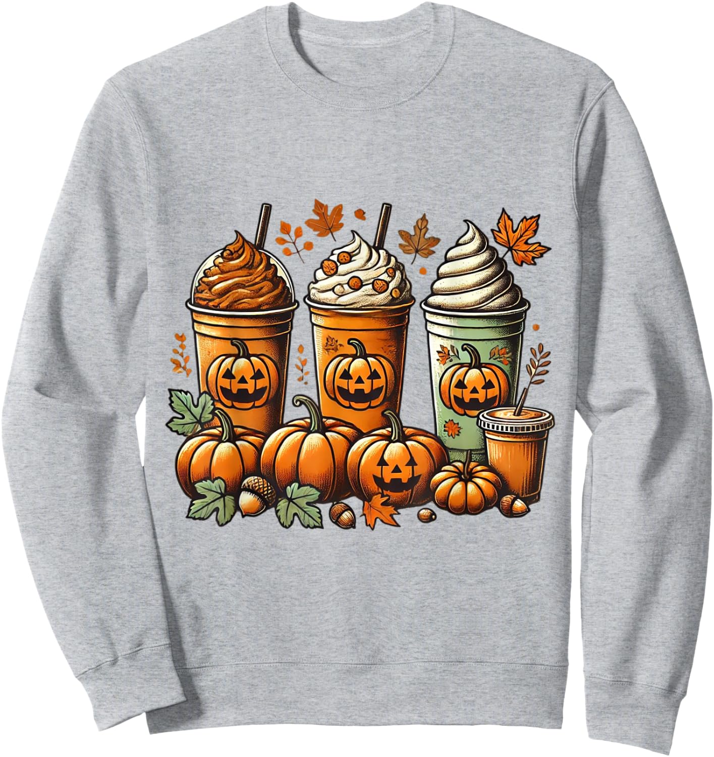 Pumpkin Spice Latte and Fall Coffee Perfect for Thanksgiving Sweatshirt - Sweatshirt | Ash