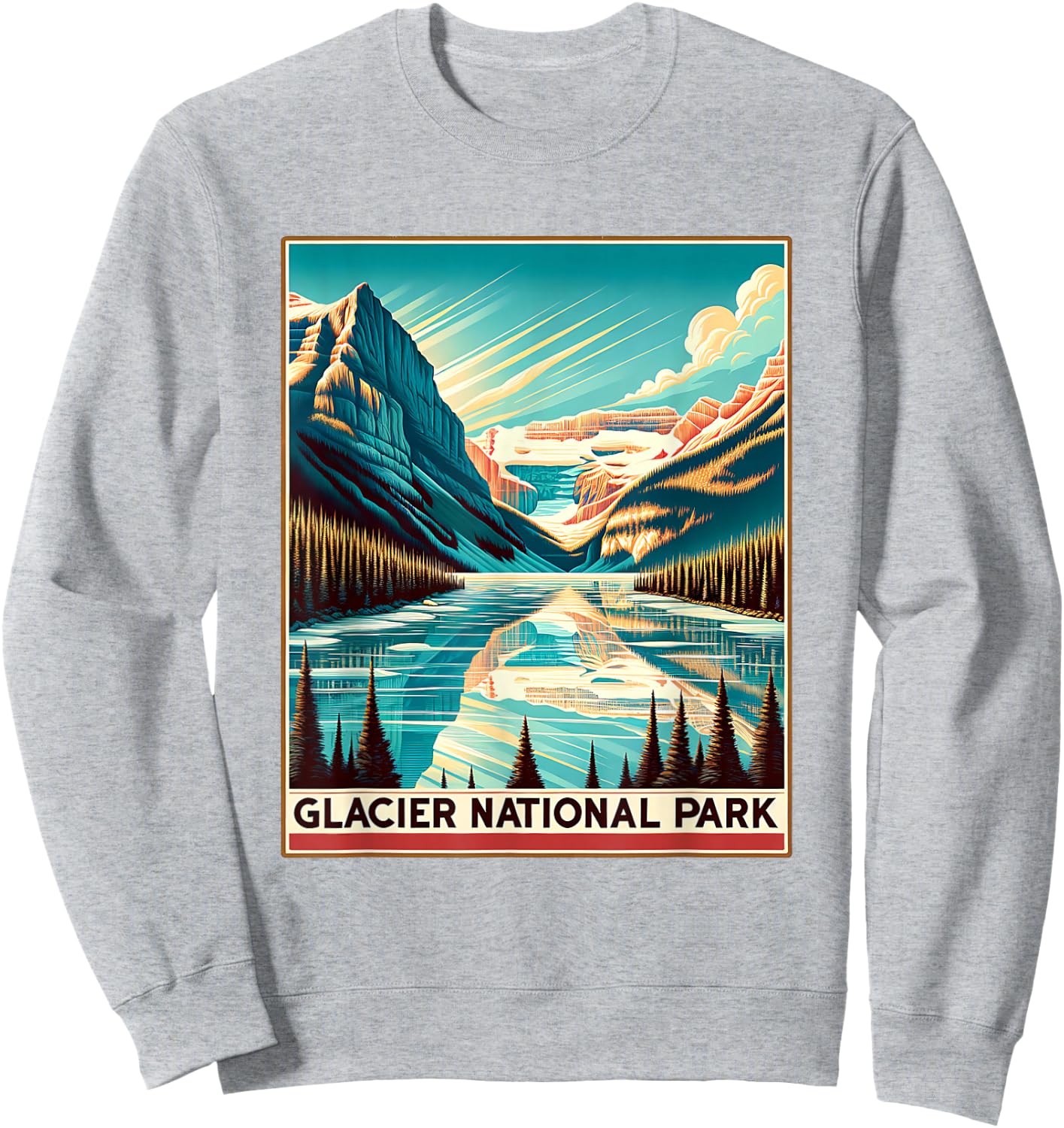 Glacier National Park Sweatshirt - Sweatshirt | Ash