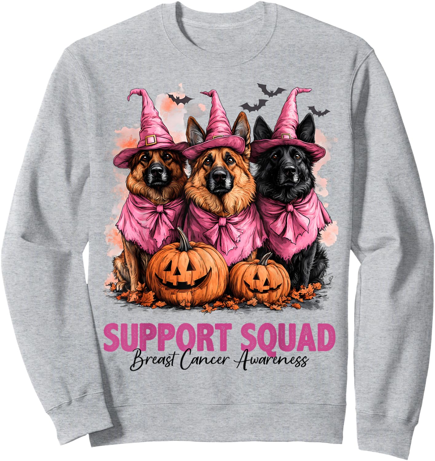 In October We Wear Pink German Shepherd Breast Cancer Gifts Sweatshirt - Sweatshirt | Ash