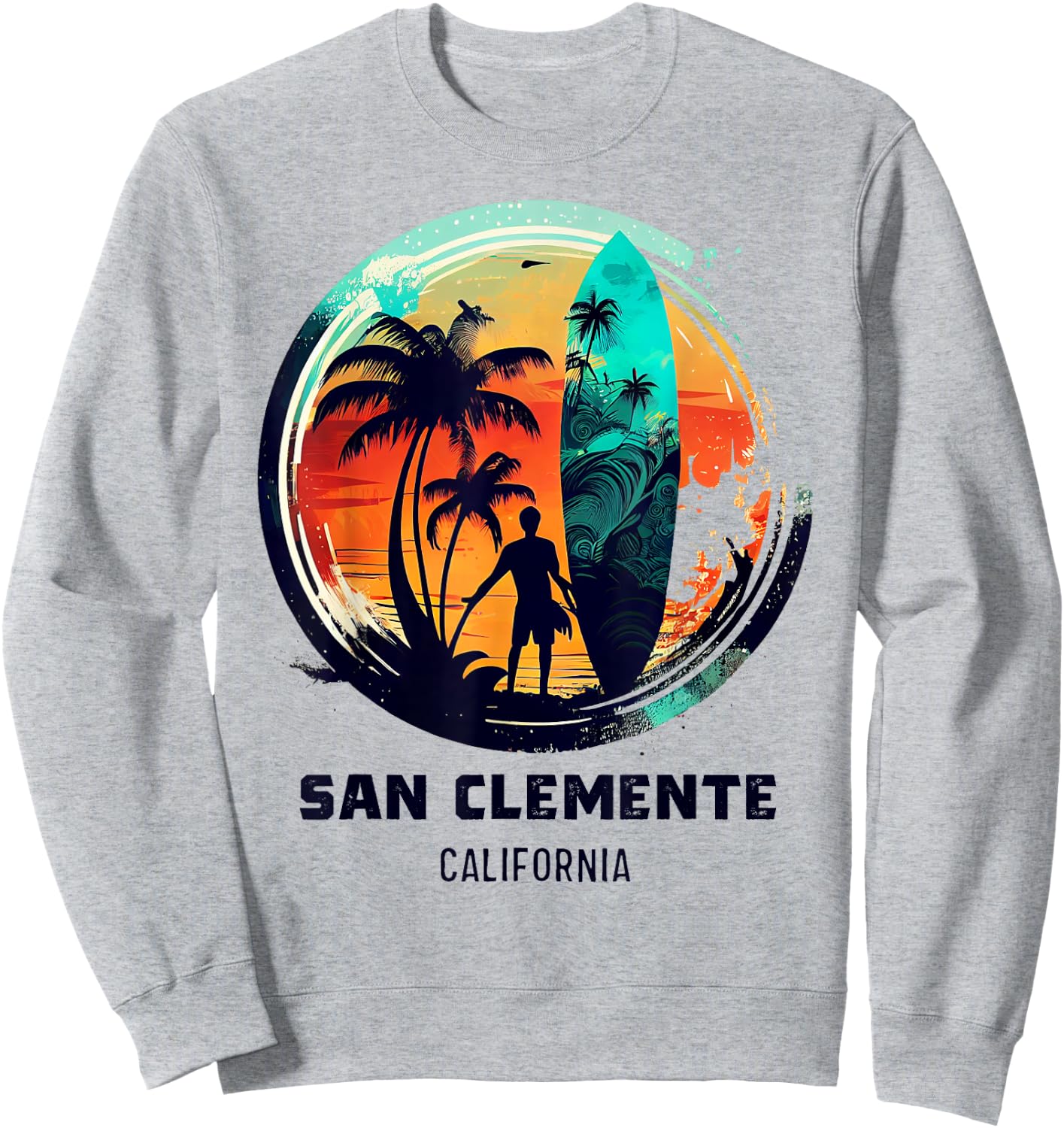 San Clemente California Sweatshirt - Sweatshirt | Ash