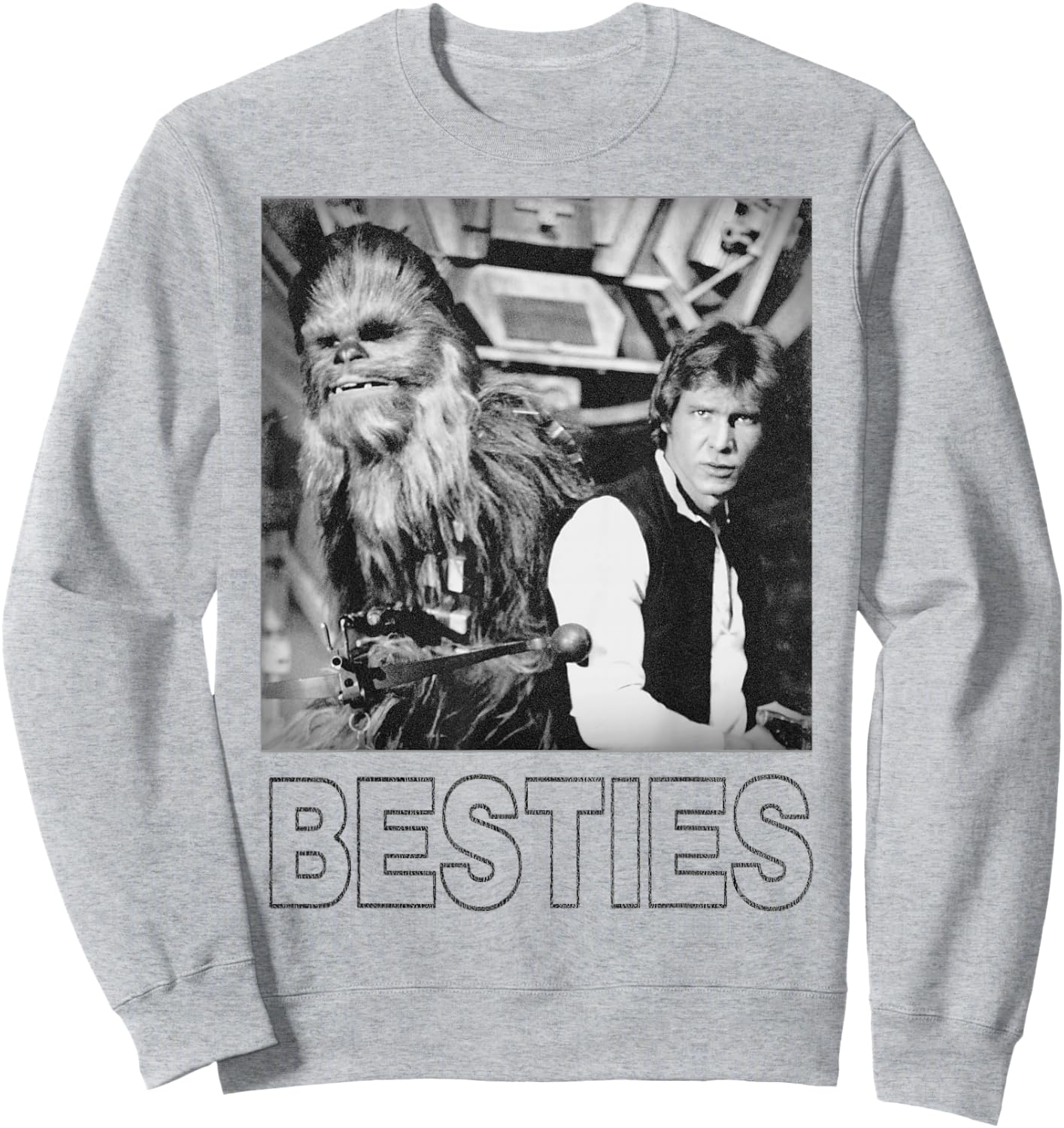 Star Wars Han Solo Chewbacca Besties Graphic Sweatshirt - Sweatshirt | Ash