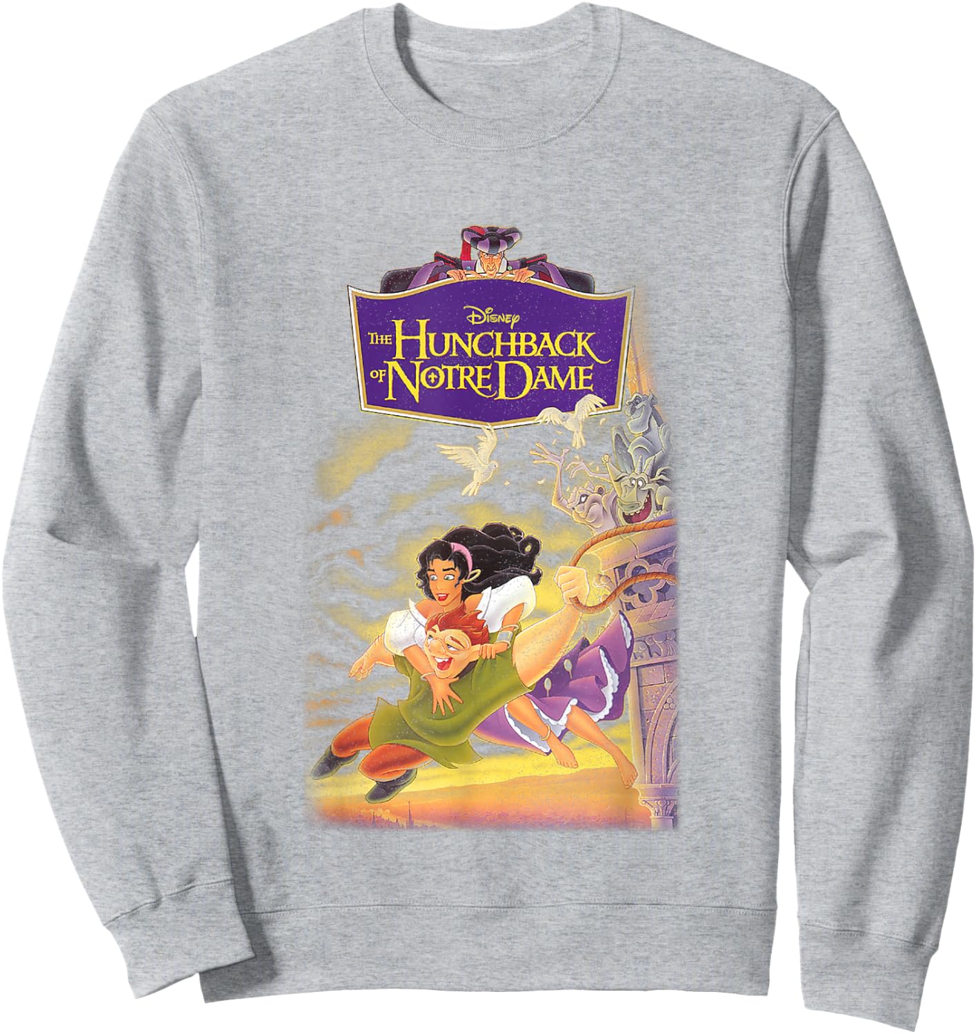 Disney The Hunchback of Notre Dame Iconic Group Shot Cover Sweatshirt - Sweatshirt | Ash