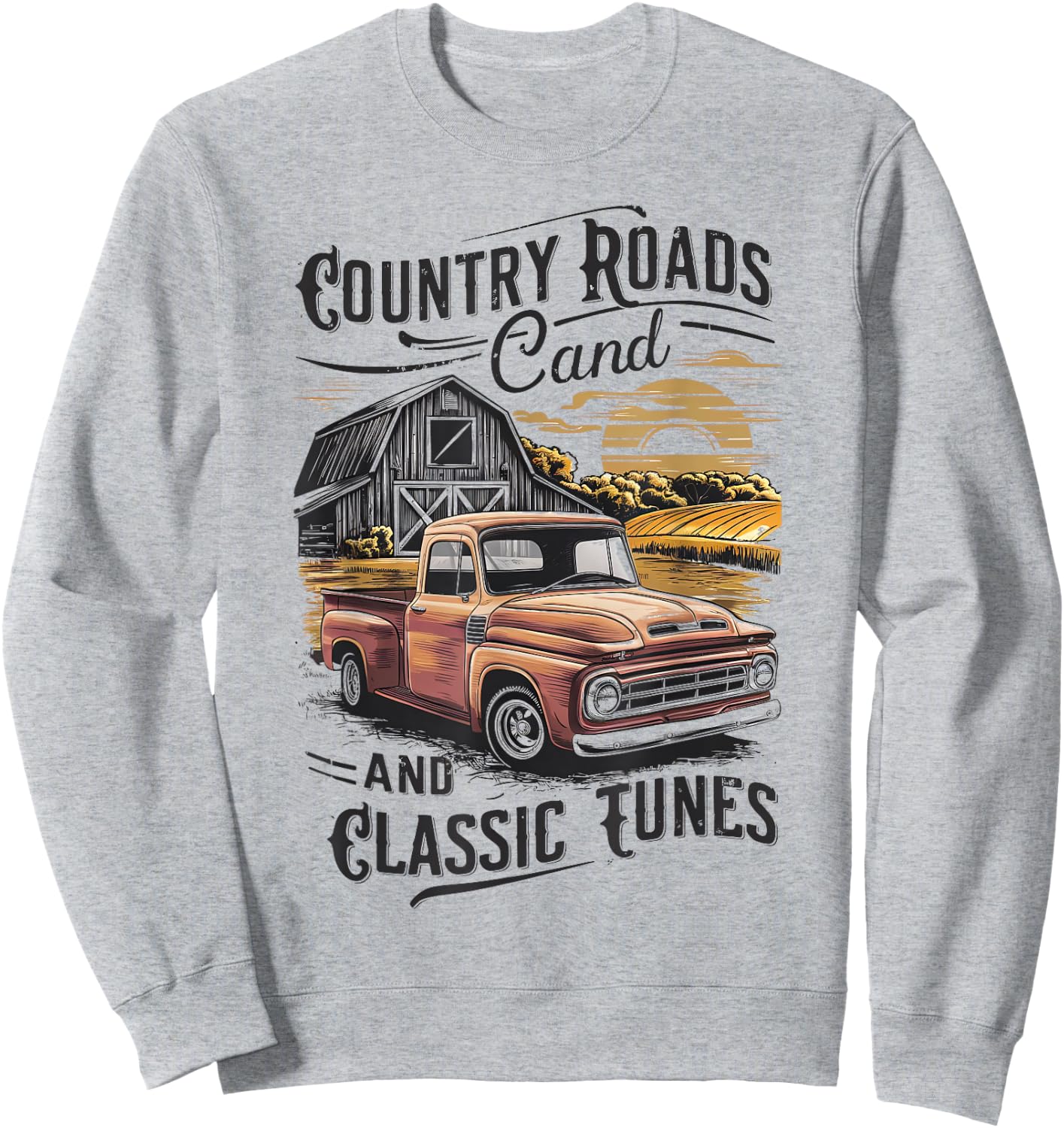 Country Roads and Classic Tunes Sweatshirt - Sweatshirt | Ash