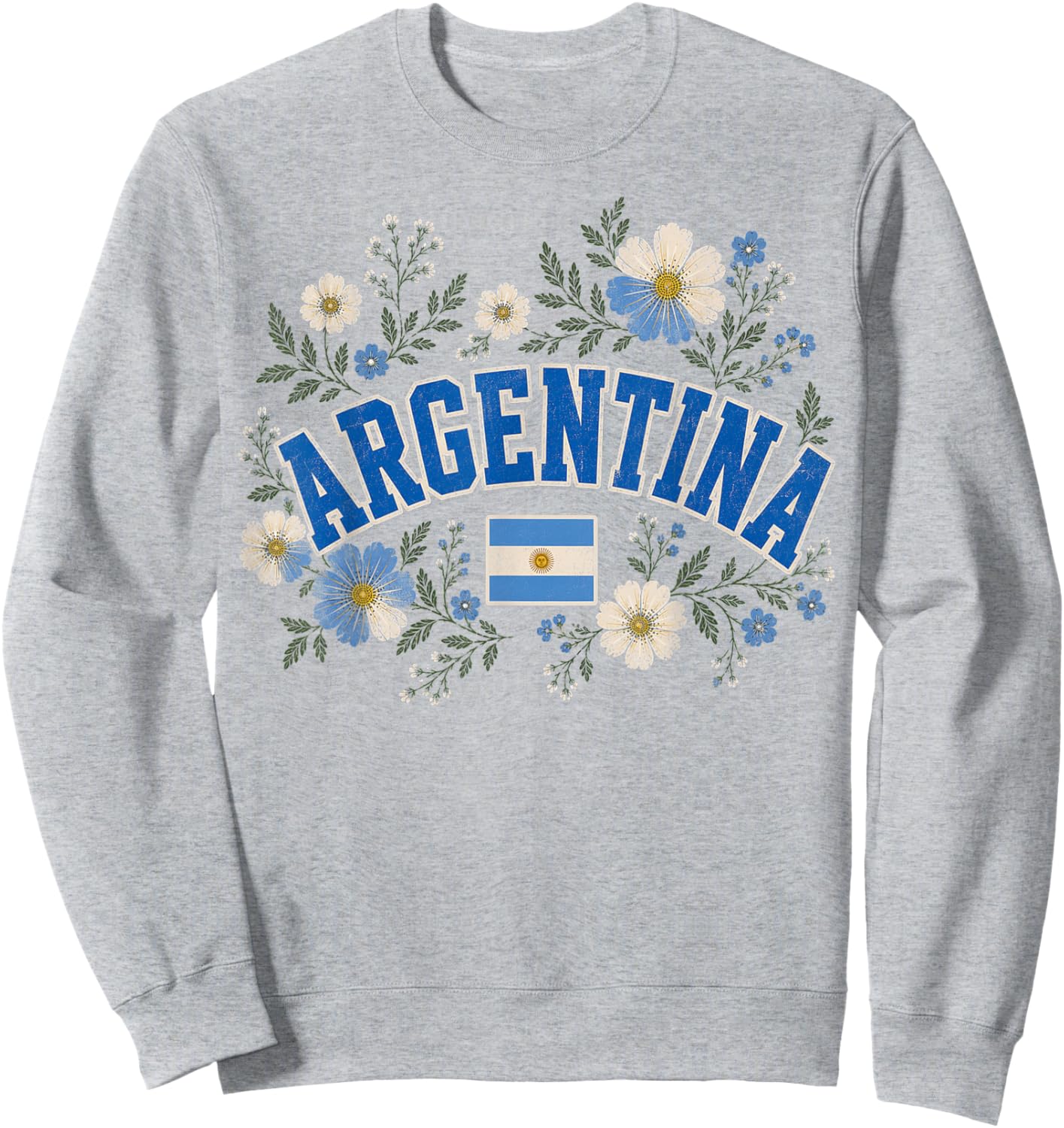 Argentina Floral Vintage Country Pride Sweatshirt - Sweatshirt | Ash