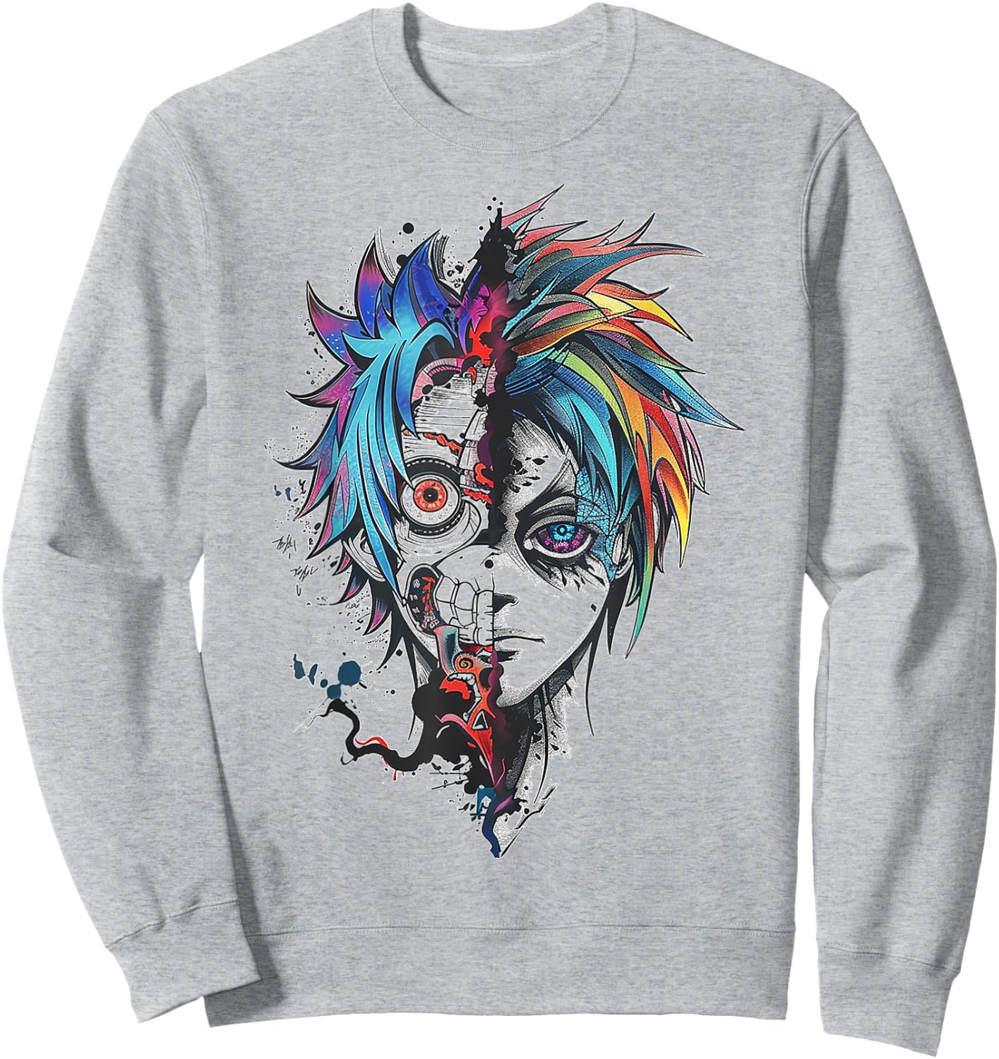 Anime Manga Graphic Illustration Anime Sweatshirt - Sweatshirt | Ash
