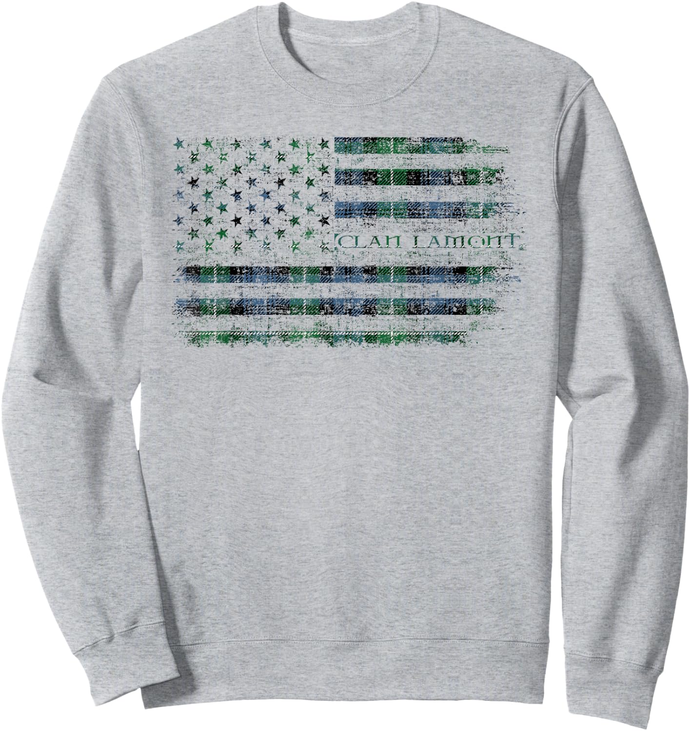 Clan Lamont Scottish tartan US flag kilt Scotland Sweatshirt - Sweatshirt | Ash