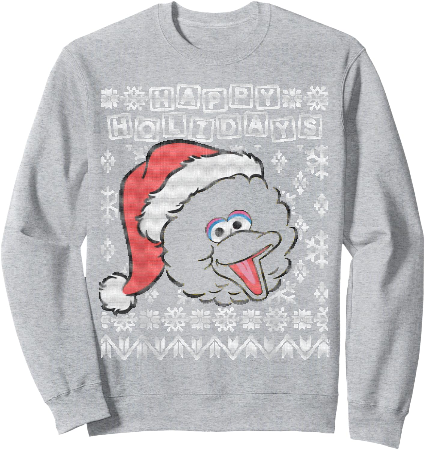 Sesame Street Big Bird Ugly Christmas Sweatshirt - Sweatshirt | Ash