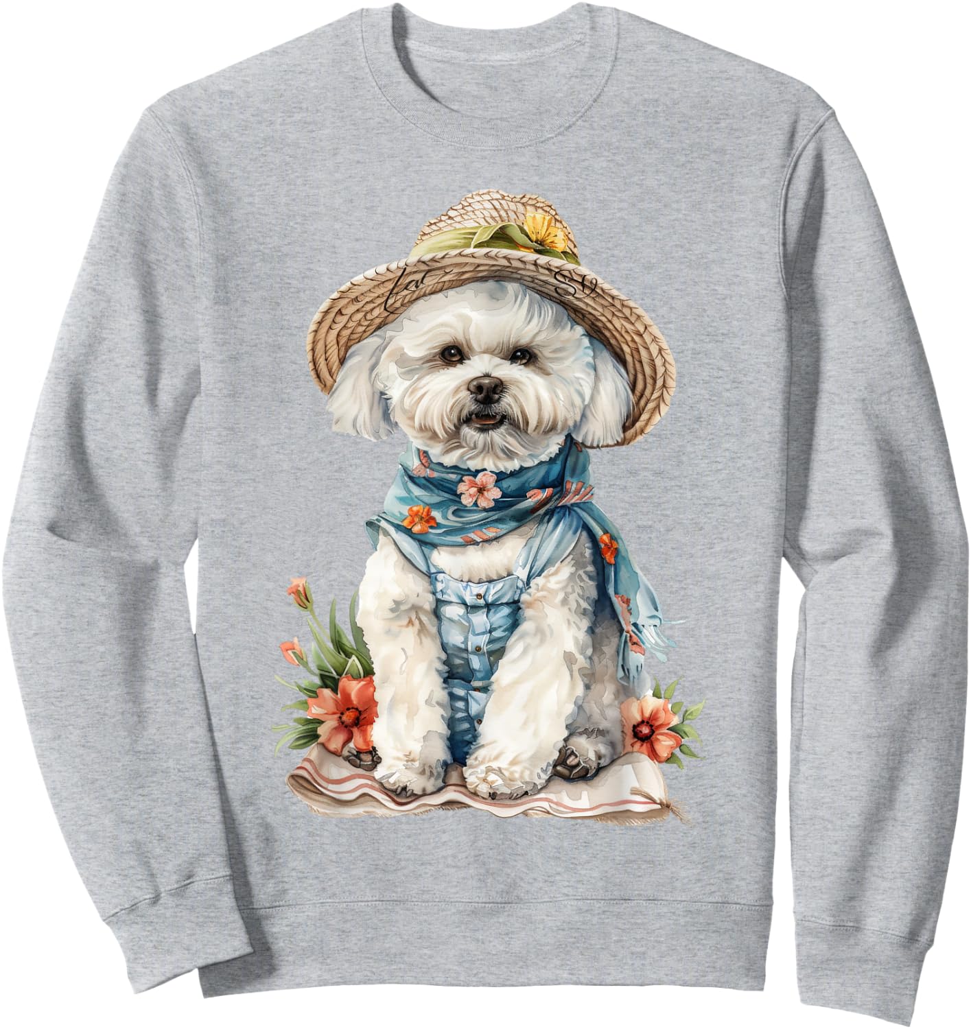 Summer Dog Bichon Frise Women Girls Kids Sweatshirt - Sweatshirt | Ash