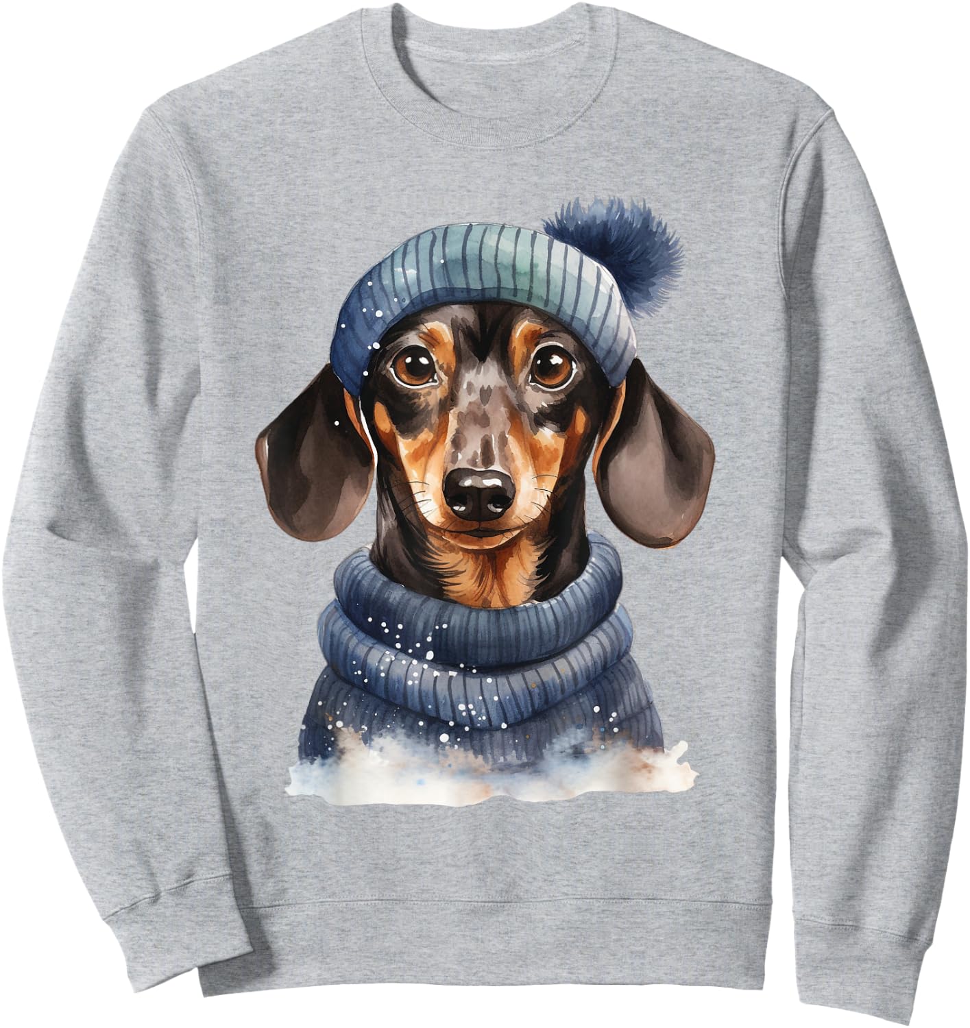 Christmas Winter Wiener & Dachshund Sweatshirt - Sweatshirt | Ash