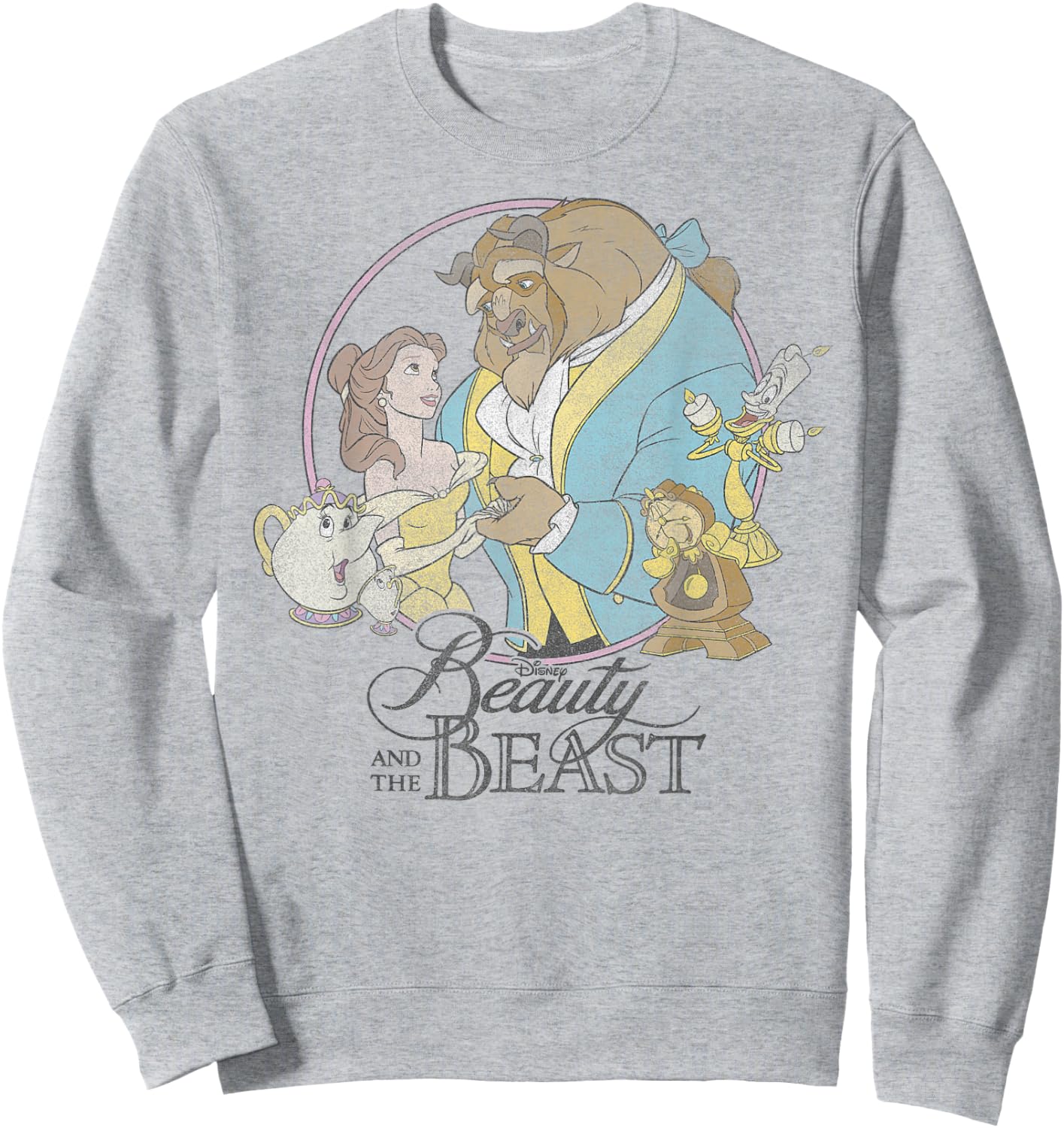 Disney Beauty And The Beast Classic Group Shot Sweatshirt - Sweatshirt | Ash