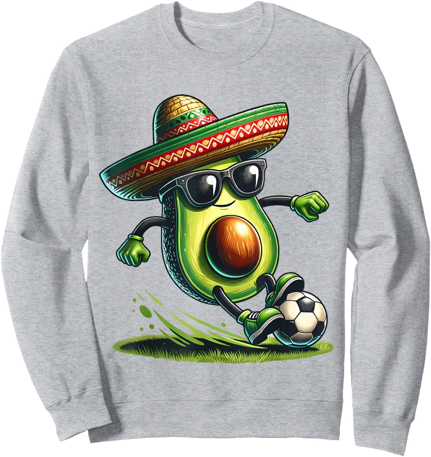 Funny Cinco De Mayo Avocado Showing Soccer Skills Outfit Sweatshirt - Sweatshirt | Ash