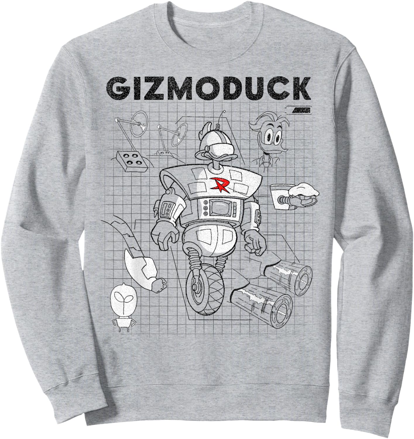 Disney DuckTales Gizmoduck Schematic Sweatshirt - Sweatshirt | Ash