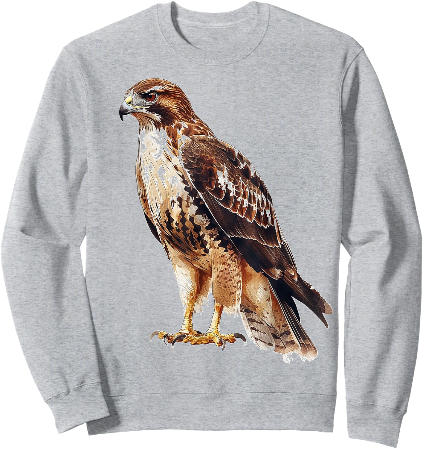 Hawk Bird Motif Artwork Hawk Sweatshirt - Sweatshirt | Ash