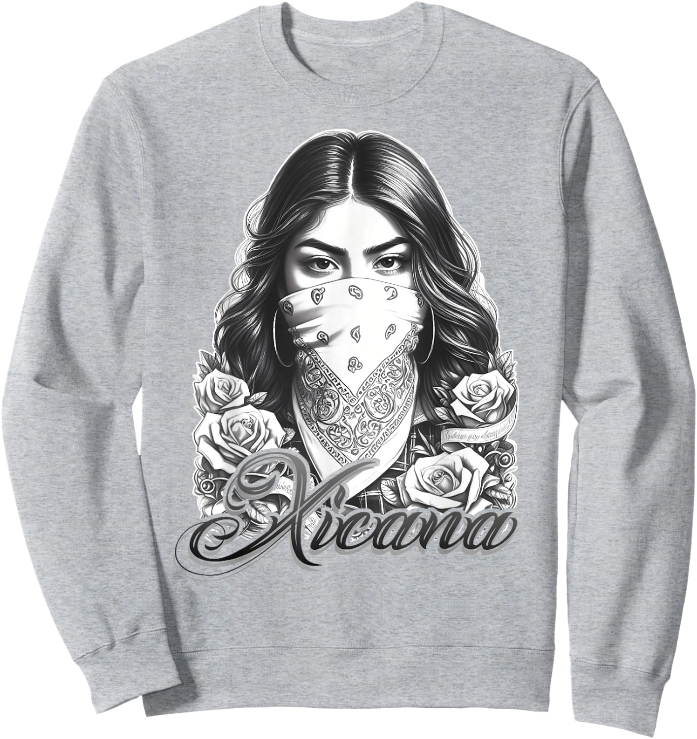 XICANA Chicana Shirt Tattoo Chicano Art Cholo Sweatshirt - Sweatshirt | Ash