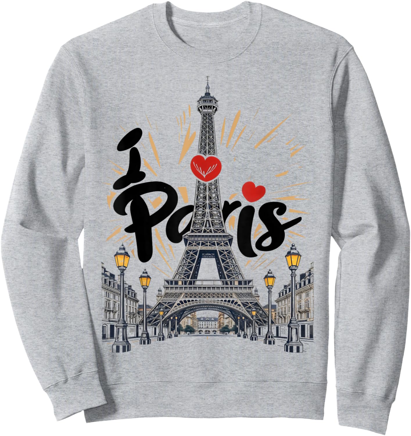 I Love Paris Eiffel Tower France, French Souvenir Sweatshirt - Sweatshirt | Ash