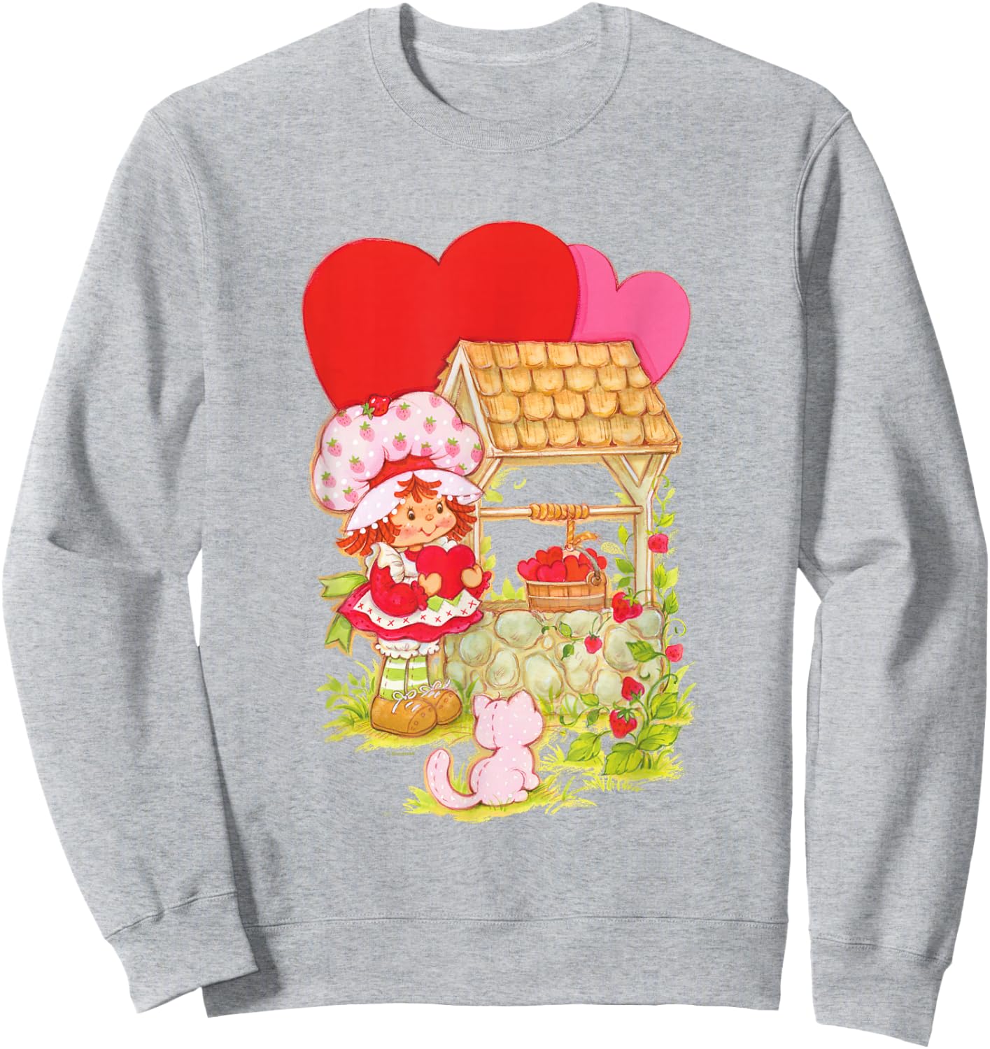 Strawberry Shortcake & Custard By Well Valentine's Day Sweatshirt - Sweatshirt | Ash