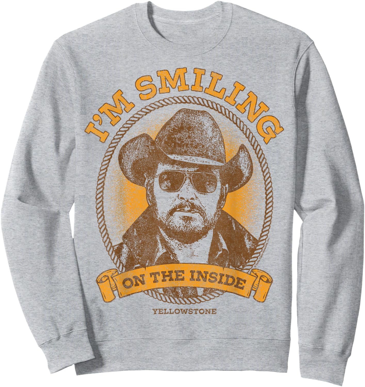 Yellowstone - RIP Wheeler I'm Smiling On The Inside Sweatshirt - Sweatshirt | Ash