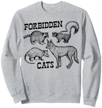 Vintage Forbidden Cats Animals Lover Sweatshirt - Sweatshirt | Ash