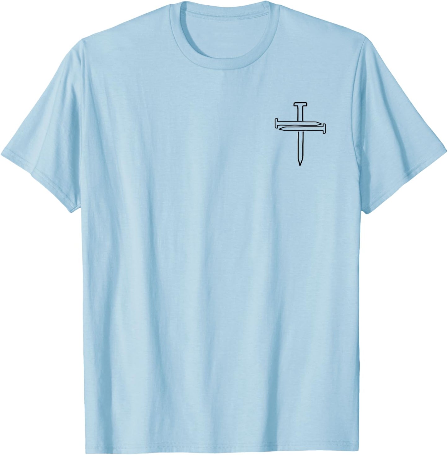three Nails Cross Christian Apparel & Home Decor T-Shirt - T-Shirt | Light Blue