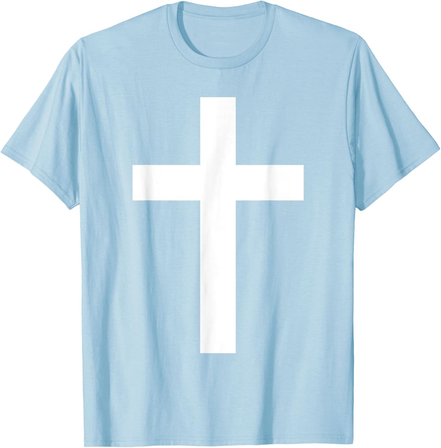 White Christian Jesus Cross Green T-Shirt - T-Shirt | Light Blue