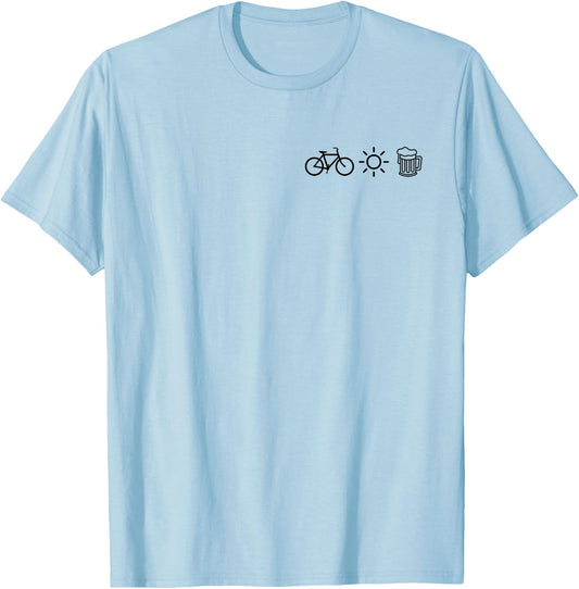 Bicycle Sun Beer Shirt I Cyclist Biker Cycling T-Shirt - T-Shirt | Light Blue