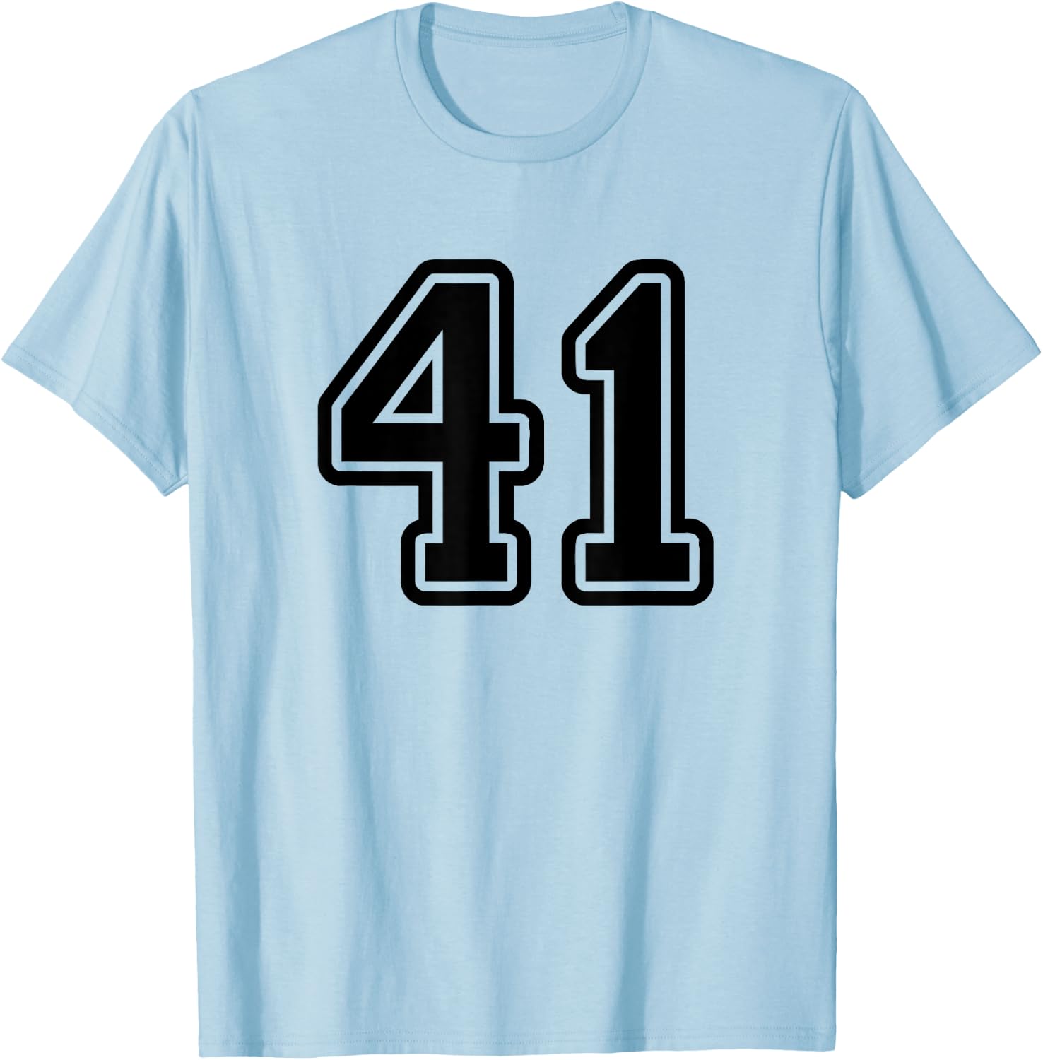 Jersey #41 Black Sports Team Jersey Number 41 T-Shirt - T-Shirt | Light Blue