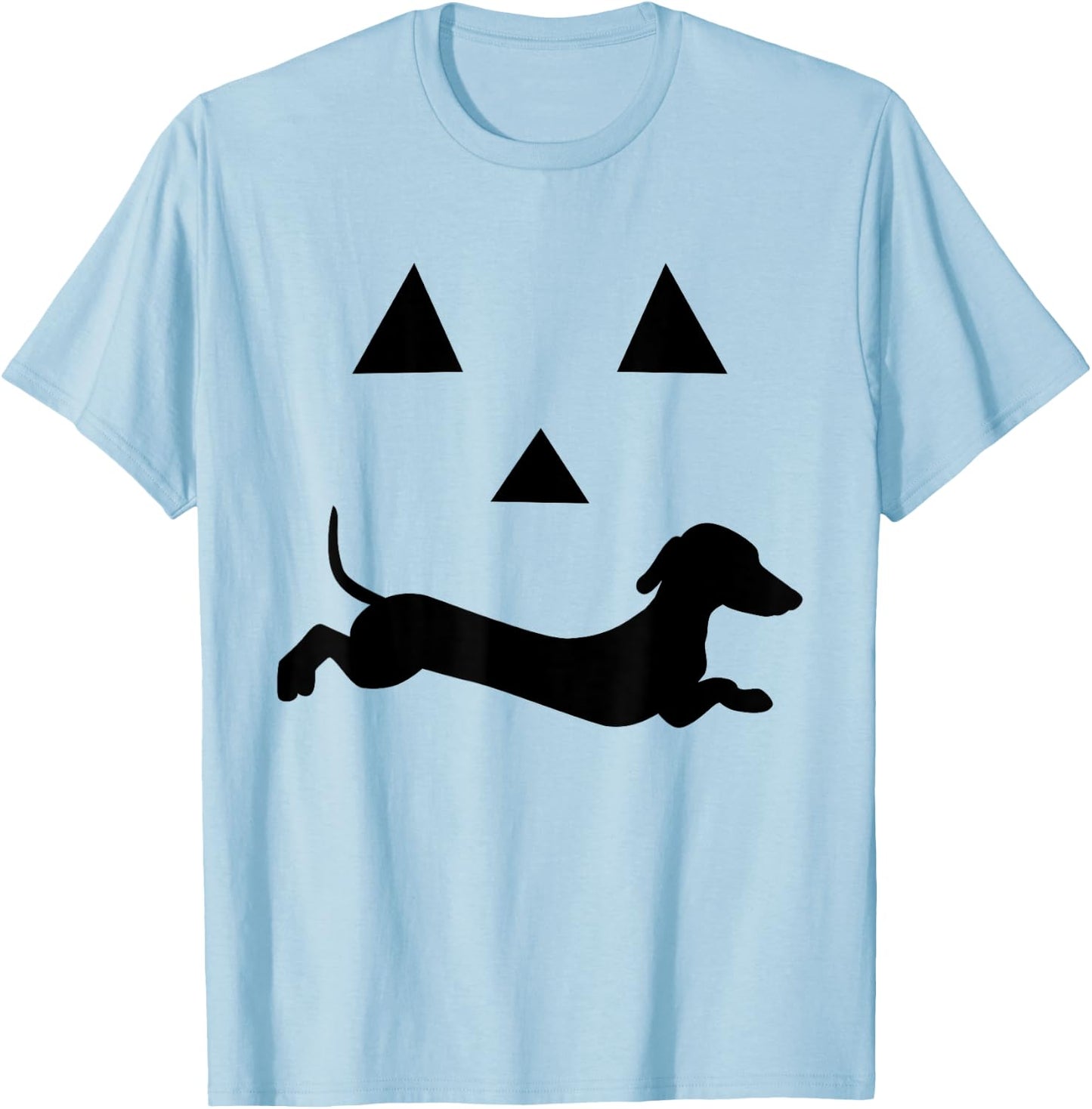 Funny dachshund Jack O Lantern pumpkin face for halloween T-Shirt - T-Shirt | Light Blue