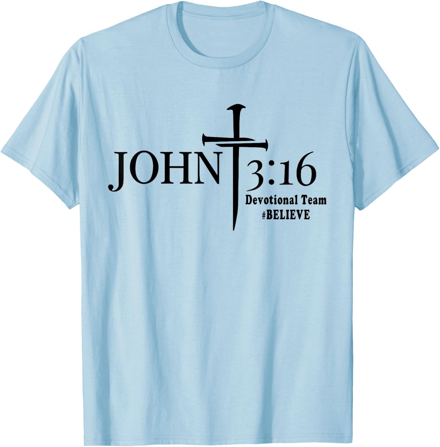 John 3 16 Devotional Team God Christian T-Shirt - T-Shirt | Light Blue