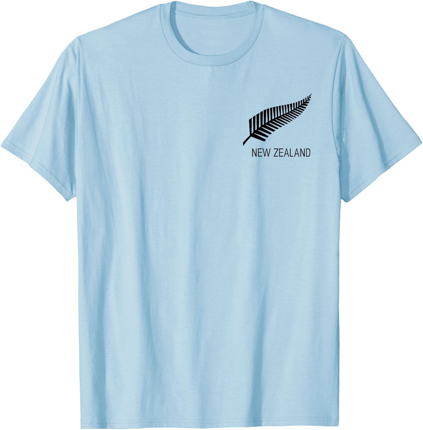 Black New Zealand Fern Shirt Black Proud Kiwi NZ Rugby T-Shirt - T-Shirt | Light Blue
