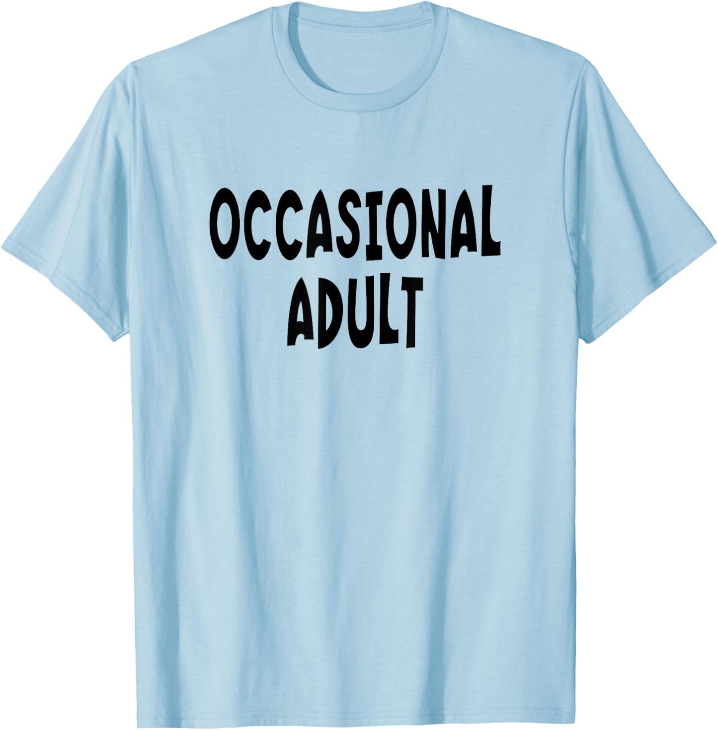 Occasional Adult - Black Lettering T-Shirt - T-Shirt | Light Blue