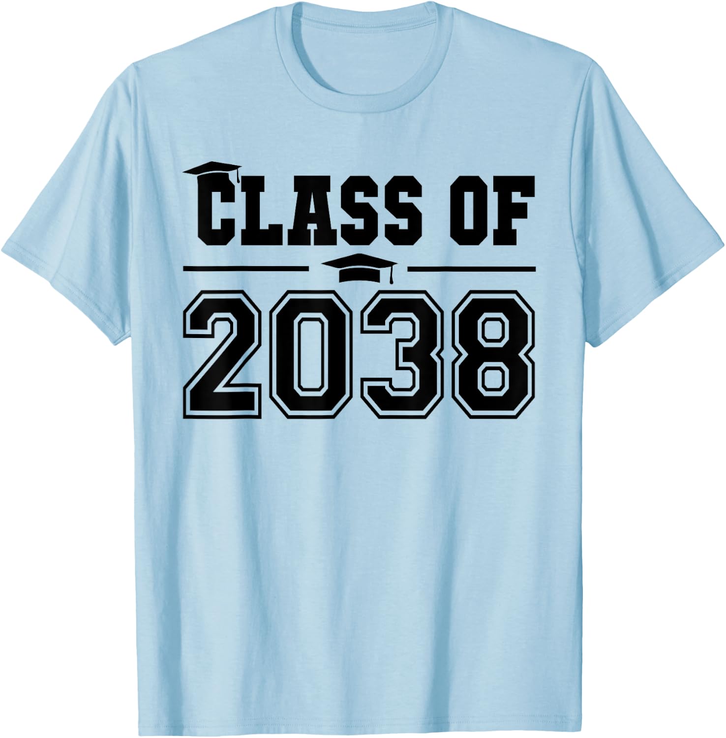 Class of 2038 Grow With Me First Day of School Graduation T-Shirt - T-Shirt | Light Blue