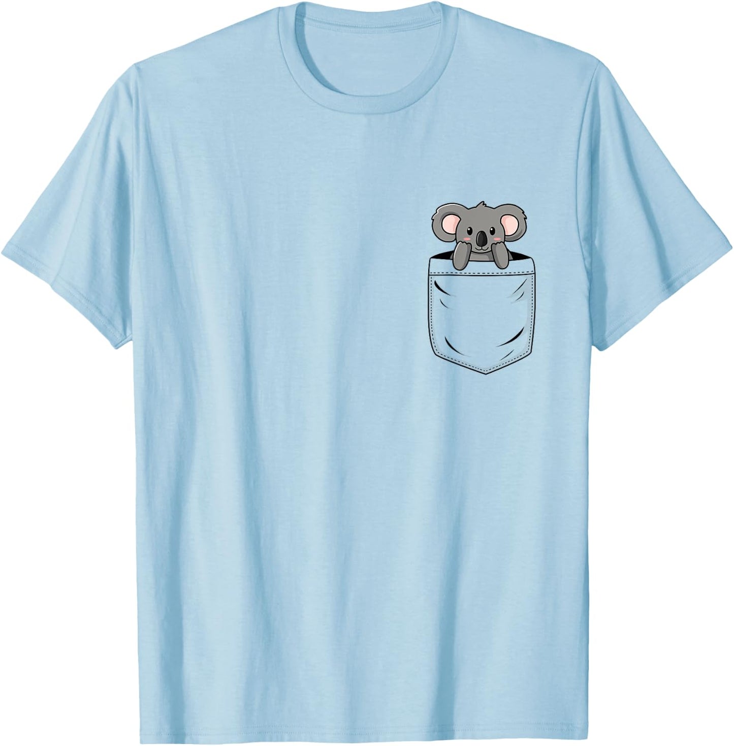 Koala Lovers Cute Funny Koala In Pocket T-Shirt - T-Shirt | Light Blue