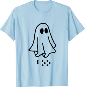 Simulated Braille Halloween Clothing Adult and Youth Ghost T-Shirt - T-Shirt | Light Blue