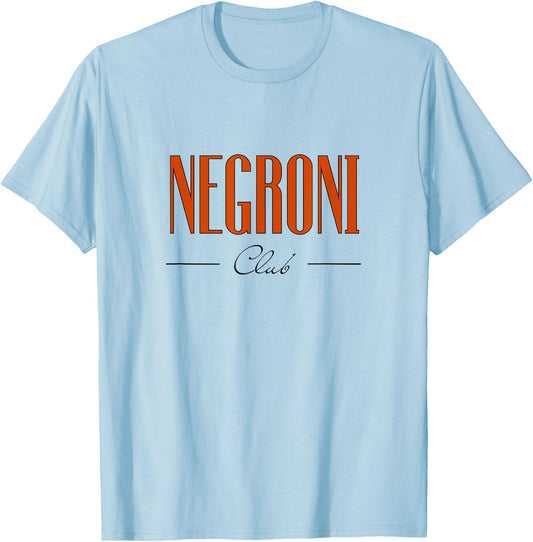 Negroni Club | Classic Gin Vermouth Cocktail Drink & Team T-Shirt - T-Shirt | Light Blue