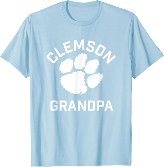 Clemson University Tigers Arched Grandpa T-Shirt - T-Shirt | Light Blue