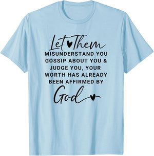 Let Them Graphic Christian Shirts Tops T-Shirt - T-Shirt | Light Blue