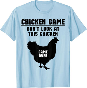 Hilarious Chicken Game Graphic - Farming Funny Chicken T-Shirt - T-Shirt | Light Blue