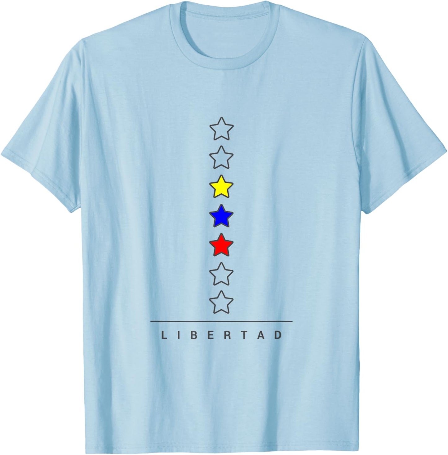 Venezuelan Flag 7 Stars Libertad Minimalist Tricolor gift T-Shirt - T-Shirt | Light Blue