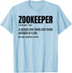 Zookeeper Noun Definition Zookeeper Animal Lover Zoologist T-Shirt - T-Shirt | Light Blue