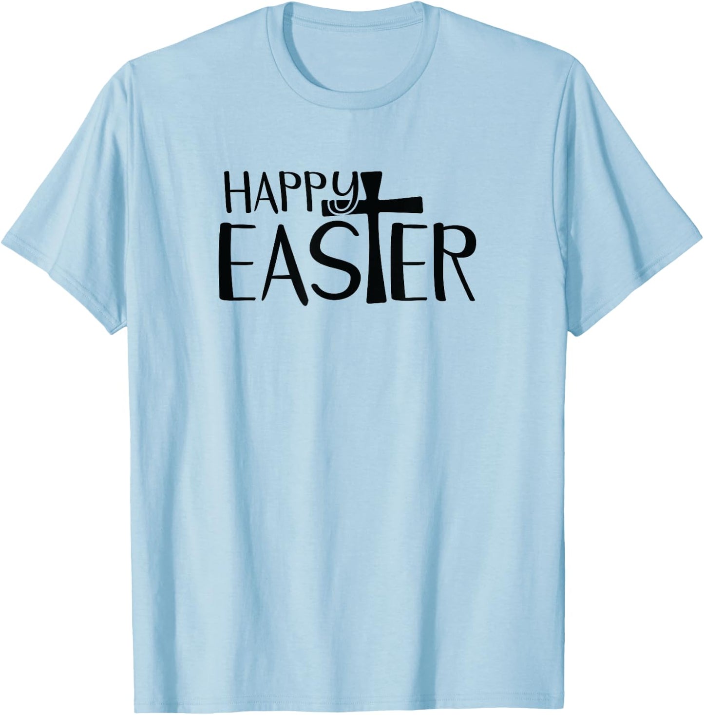 Easter Shirt Women Cross Happy Easter Christians T-Shirt - T-Shirt | Light Blue