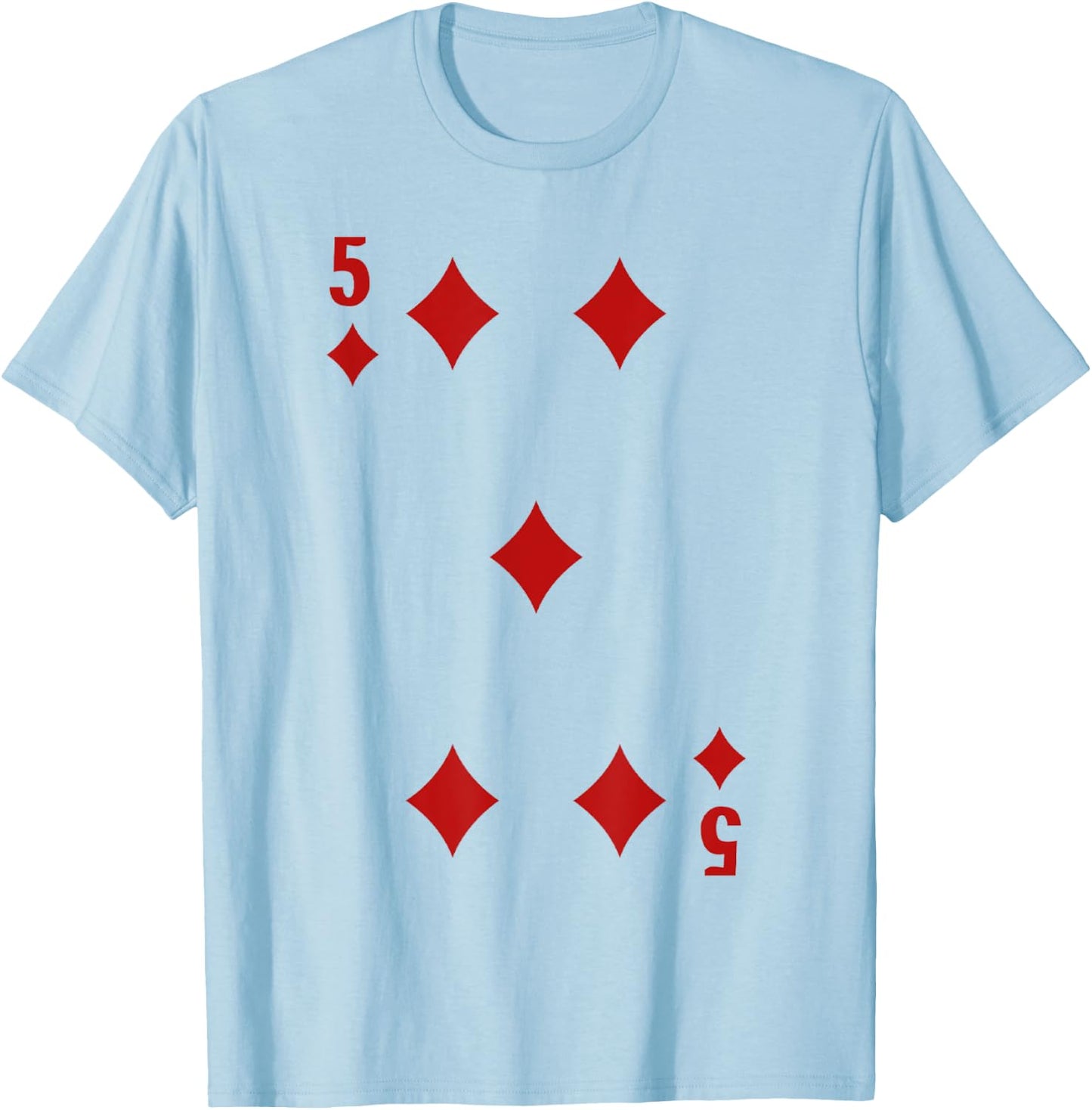 5 of Diamonds Playing Cards Halloween Costume Group Matching T-Shirt - T-Shirt | Light Blue