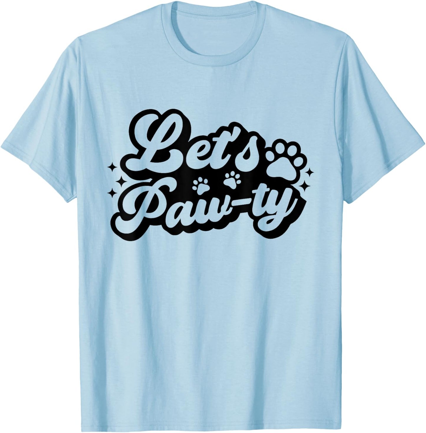 Let's Paw-ty Love Dogs Mom Birthday Dog Bday Boy Girl Pawty T-Shirt - T-Shirt | Light Blue