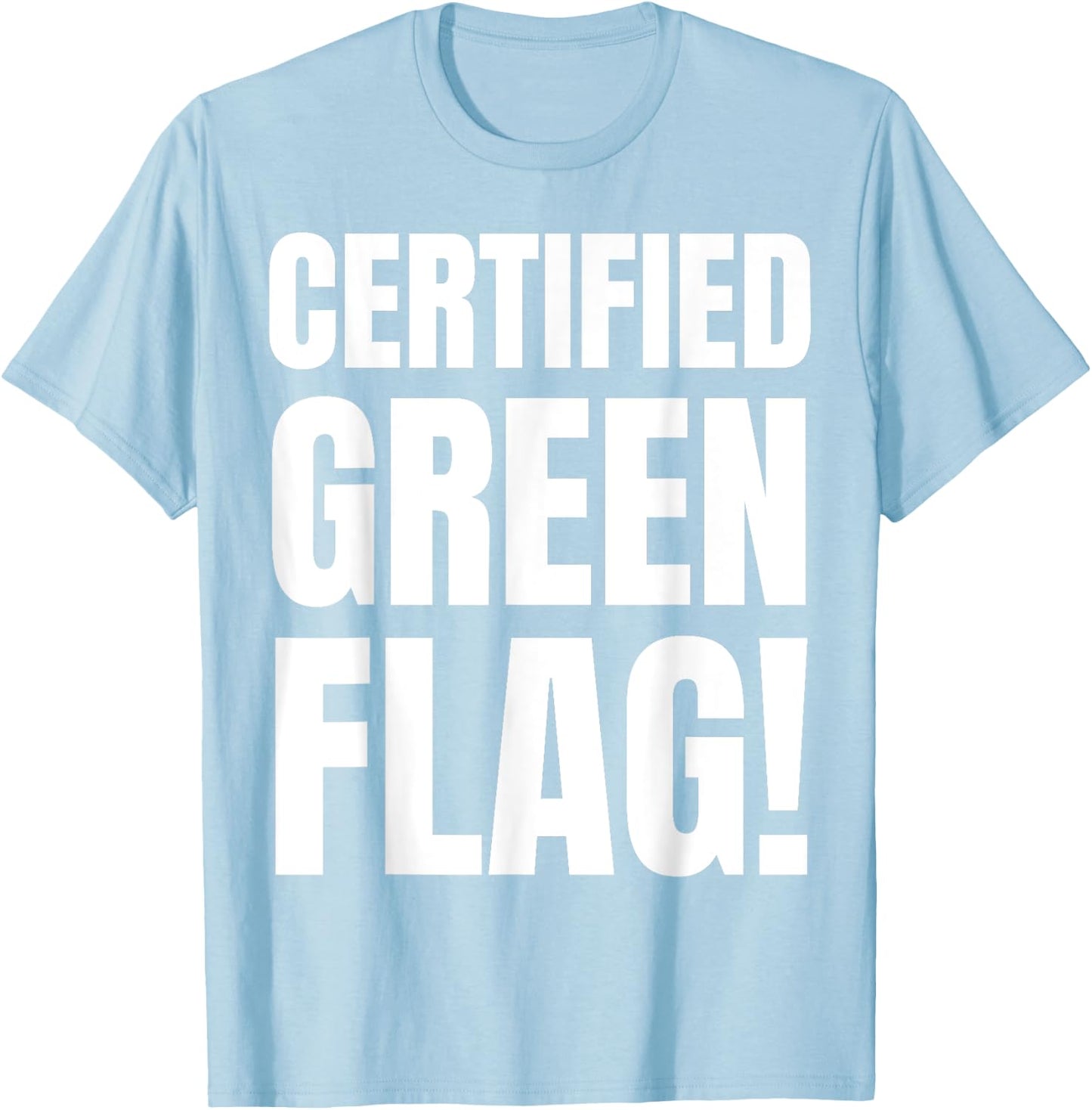 Certified Green Flag Costume And Funny Green Flags T-Shirt - T-Shirt | Light Blue